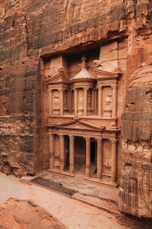 Aerial view of ancient Petra city in Jordan - UNESCO World Heritage Site